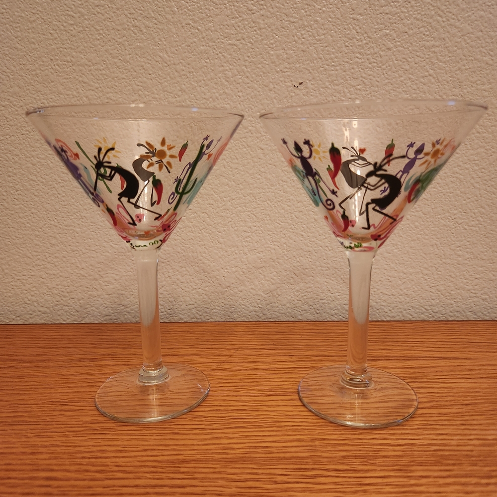 Southwestern Kokopell Martini Glasses Set Of 2